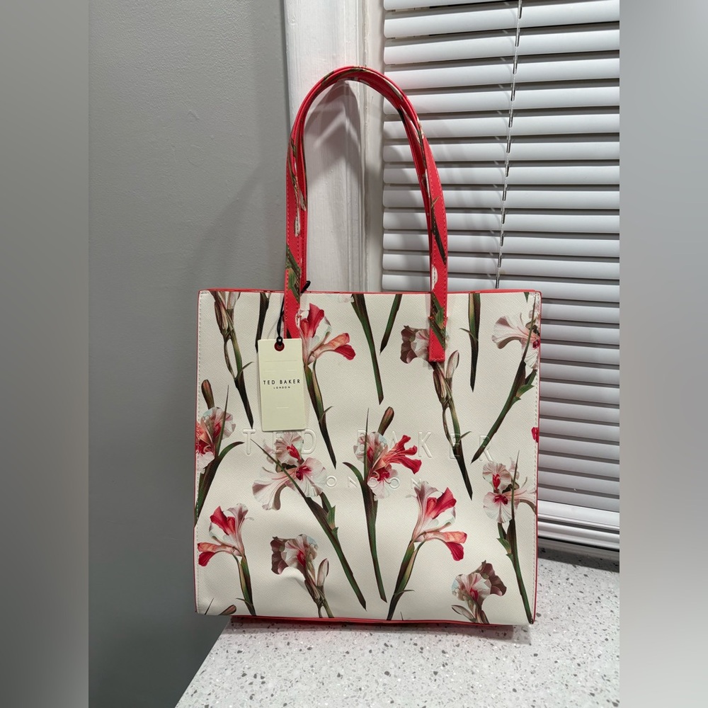NWT The Ted Baker London Floral IRIS Print THE Icon Tote Shoulder Bag